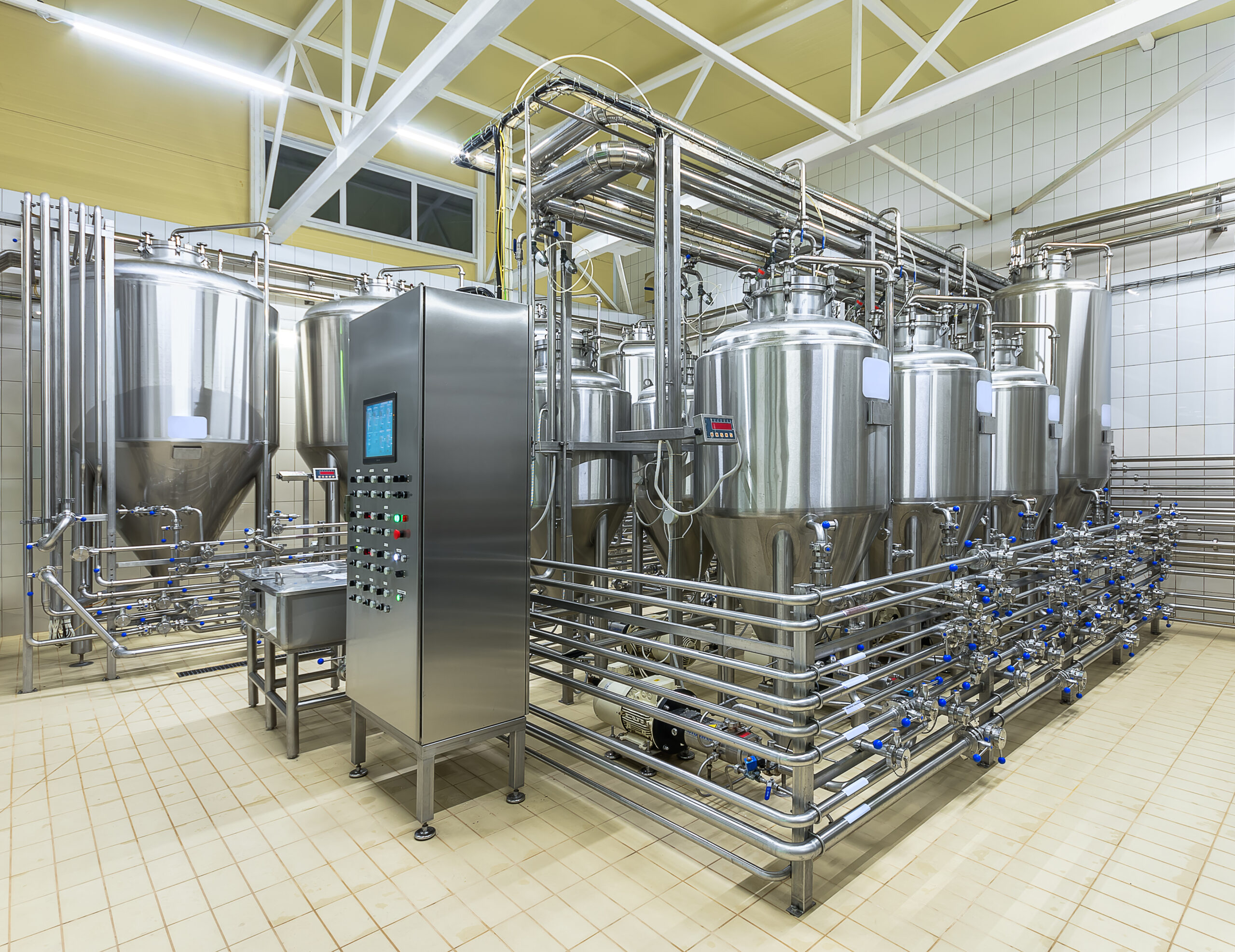  Image of modern brewing equipment. 